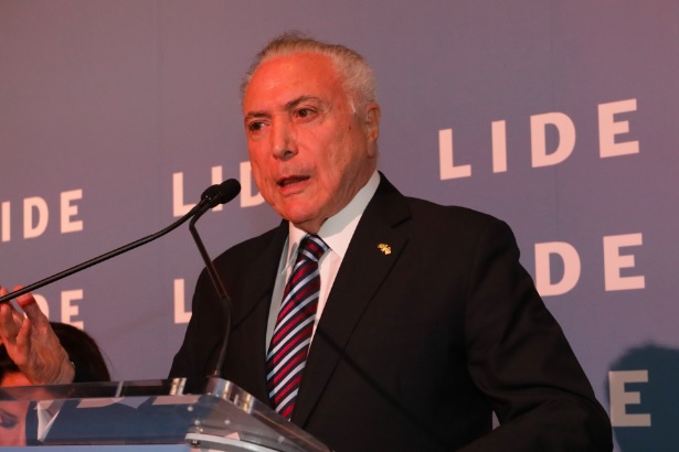 O ex-presidente Michel Temer (MDB) durante sua participação no LIDE Brazil Investment Forum, em Nova York