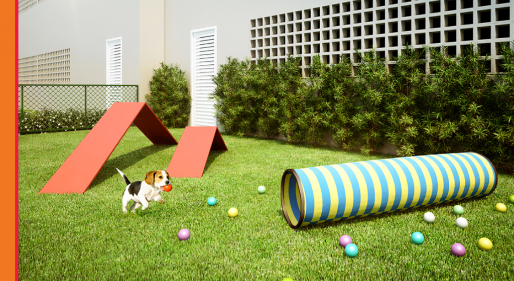 Circuito sob medida para cachorros em prédio