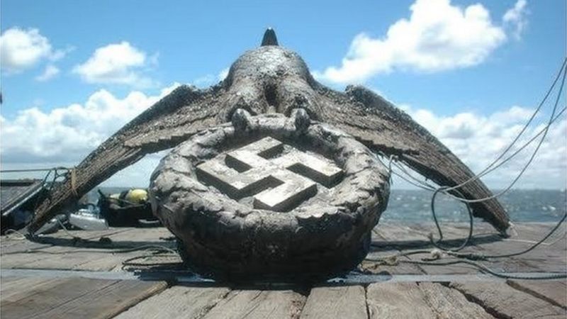 Águia Nazista fez parte de encouraçado afundado em 1939 no Rio da Prata e é centro de polêmicas no Uruguai -