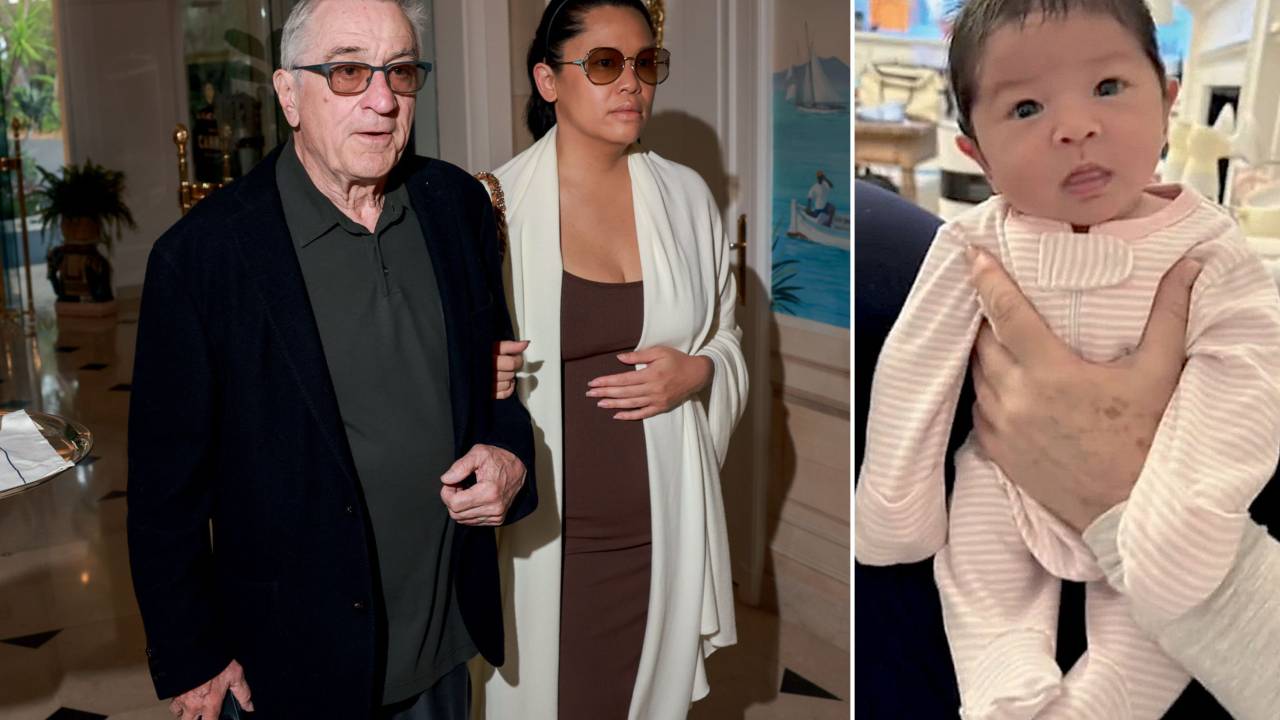 RECOMEÇO - Robert De Niro, 79 anos, com a mulher e Gia Virginia (ao lado): a caçula de sete filhos