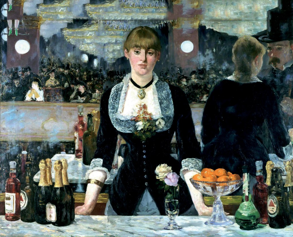SÉCULO XIX - Um Bar no Folies-Bergère, de Manet: garrafas a perder de vista