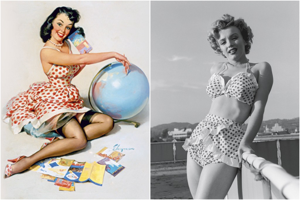 HISTÓRIA - Entre as pin-ups das revistas (à esq.) e as estrelas do cinema, como Marilyn Monroe, em 1950: a ingenuidade com pegada evidentemente sedutora