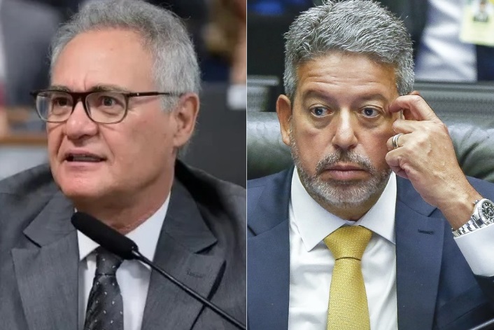 O senador Renan Calheiros (MDB-AL) e o presidente da Câmara, Arthur Lira (PP-AL)