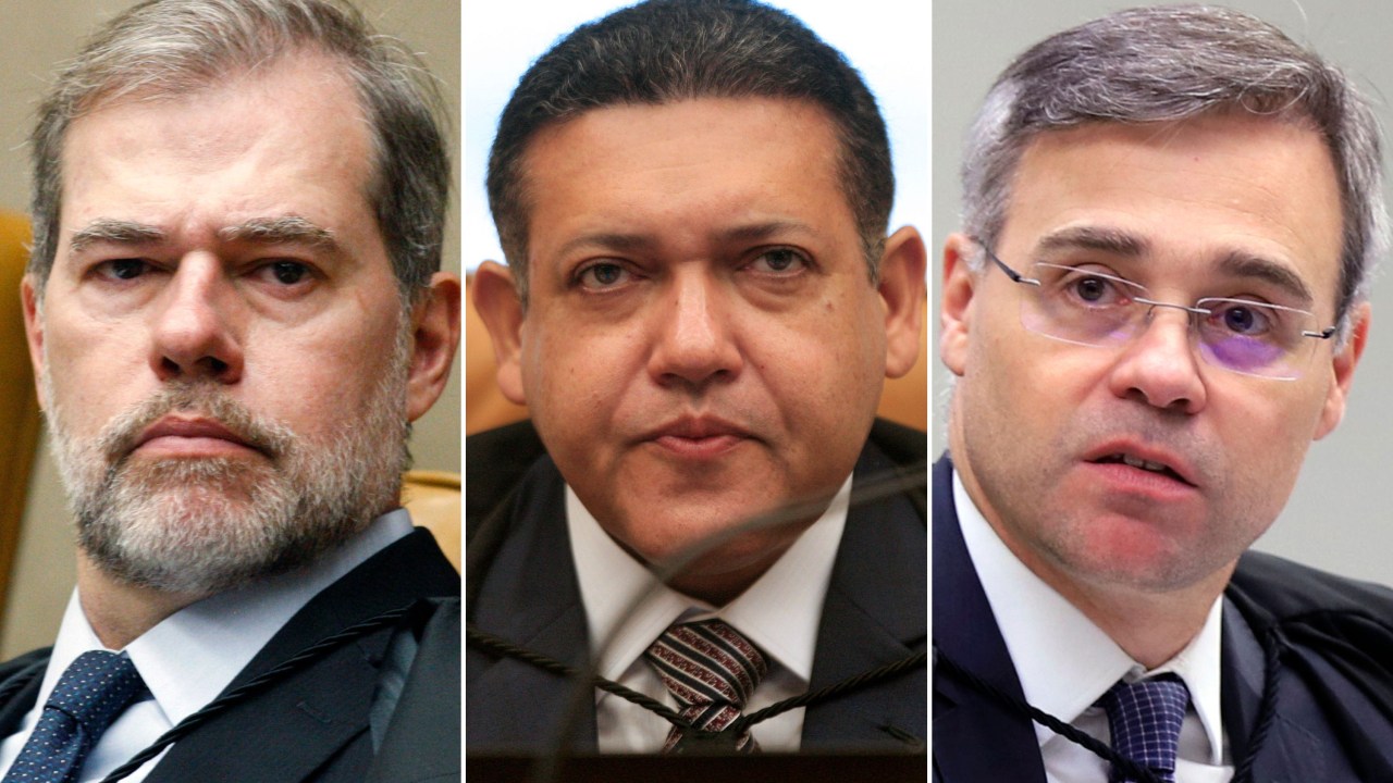 Os ministros do Supremo Tribunal Federal; Dias Toffoli, Nunes Marques e André Mendonça