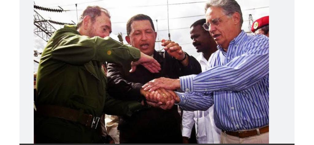 Fidel, Chávez e FHC