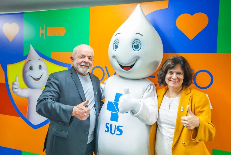 O presidente Lula e a ministra da Saúde Nísia Trindade (Ricardo Stuckert/Divul