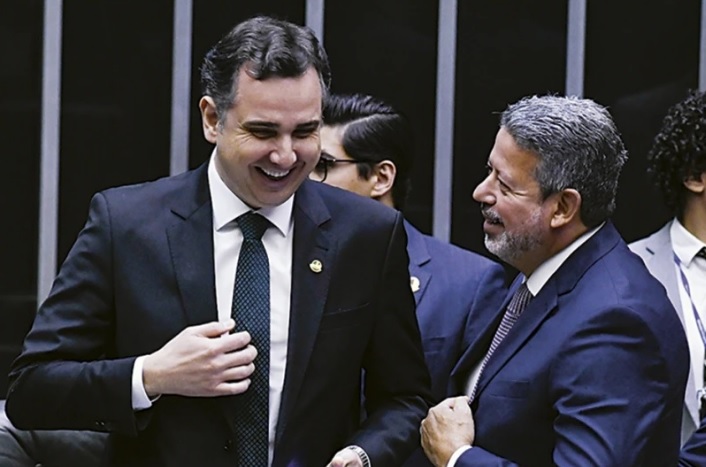 O presidente do Senado, Rodrigo Pacheco (PSD-MG), e o presidente da Câmara, Arthur Lira (PP-AL)