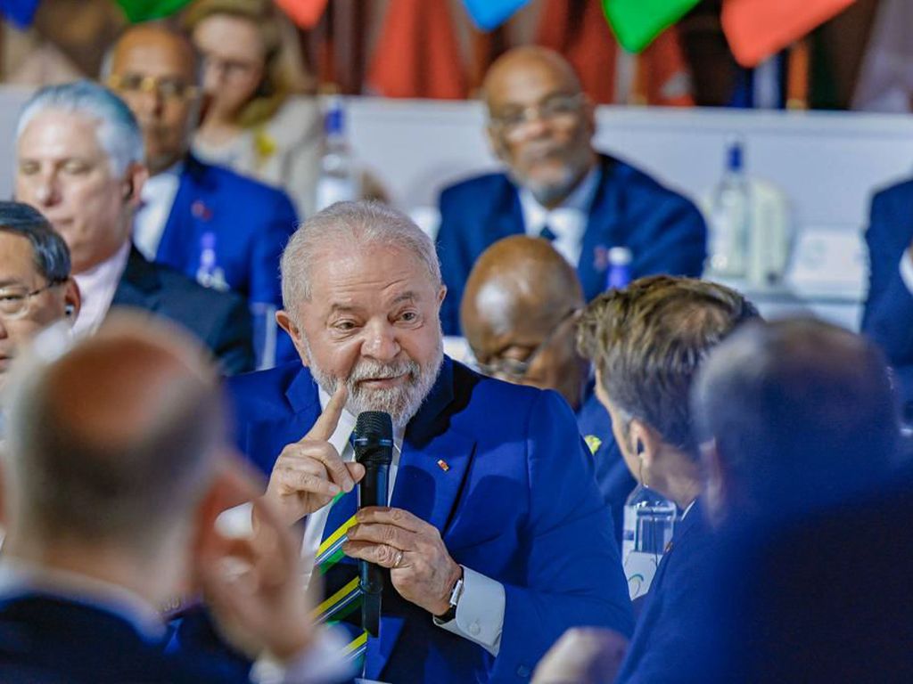 O presidente Luiz Inácio Lula da Silva participa da abertura da Cúpula para um Novo Pacto Financeiro Global, na França. 23/06/2023 -