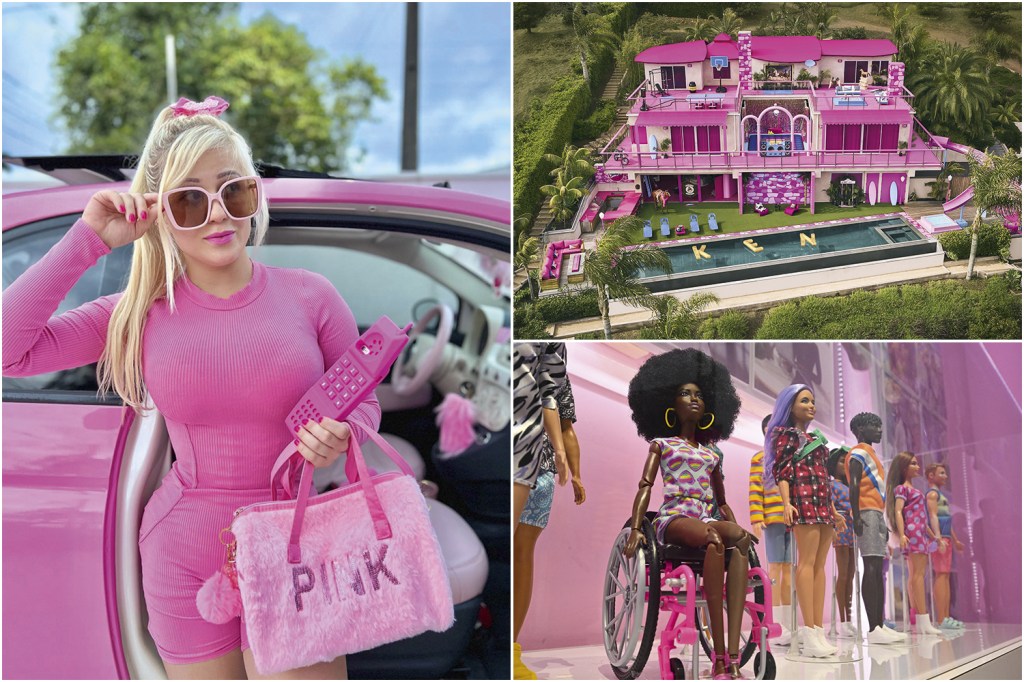 FACETAS - A influencer Bruna Barbie (à esq.), a casa da boneca no Airbnb (no alto) e as variações dela: diversidade e estilo de vida