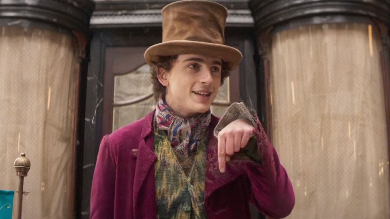 Timothée Chalamet como Willy Wonka, no filme 'Wonka'
