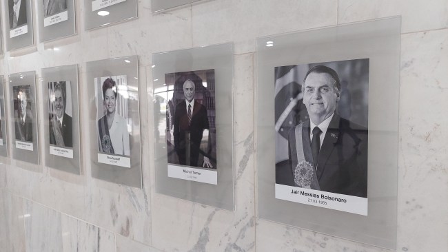 Galeria de presidentes do Palácio do Planalto, no dia 2 de janeiro de 2023