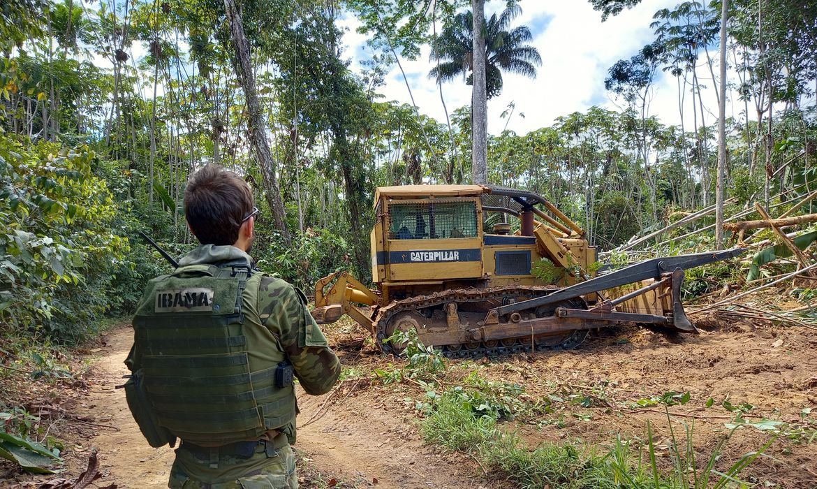 Agente do Ibama participa de ação de fiscalização, em fevereiro deste ano