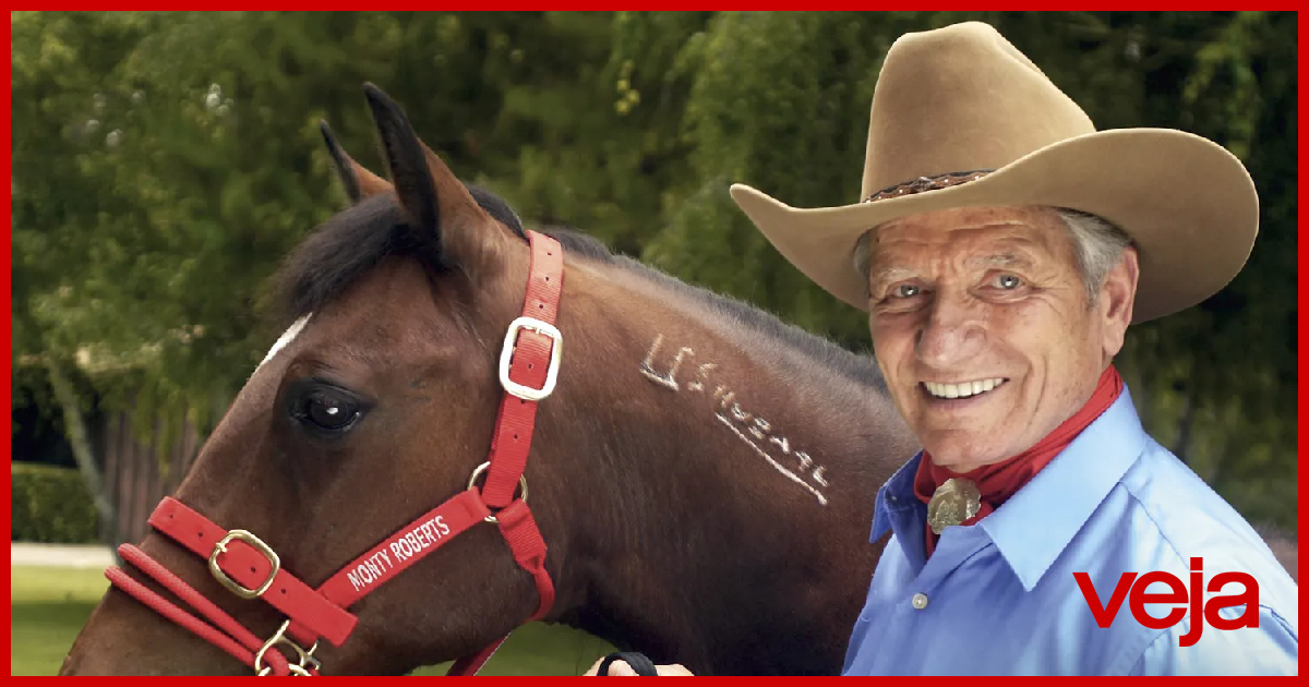 Encantador de cavalos, Monty Roberts leva uma hora para domar cavalo  selvagem em plena arena de Barretos, Festa do Peão de Barretos 2023