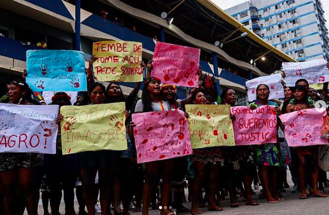 Indígenas Tembé protestam contra violência no Pará