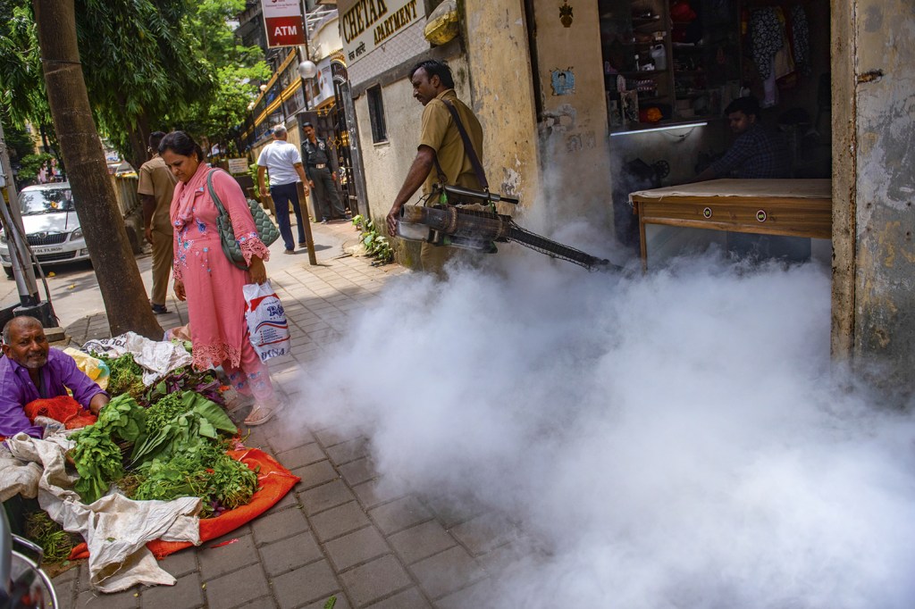 ÍNDIA - Fumacê para atacar a proliferação de mosquitos: no calor, doenças como dengue e malária se espalham mais