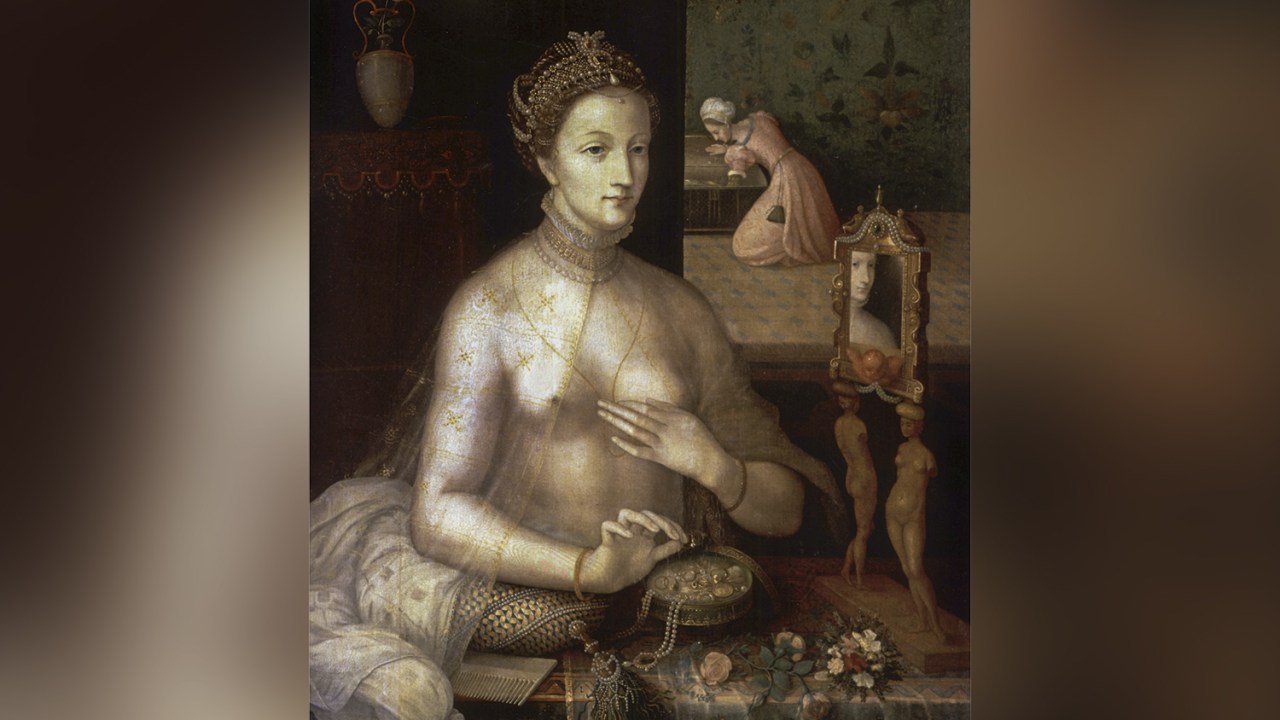 ESPELHO, ESPELHO MEU - Na tela de 1570: a dama cuidando do corpo