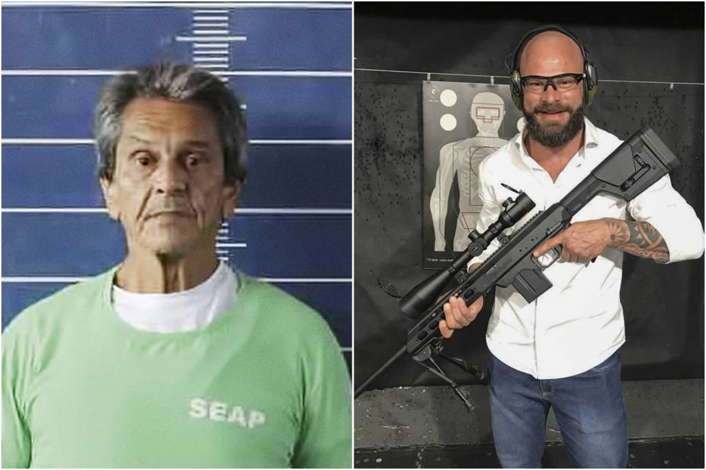 ROBERTO-JEFFERSON—PRISAO-2022-10-b—internet.jpg MAU USO - Roberto Jefferson: seu partido, o PTB, pagou 2,1 milhões de reais ao advogado Luiz Gustavo Pereira Cunha (à dir.), que vendeu armas para o ex-deputado atirar na PF