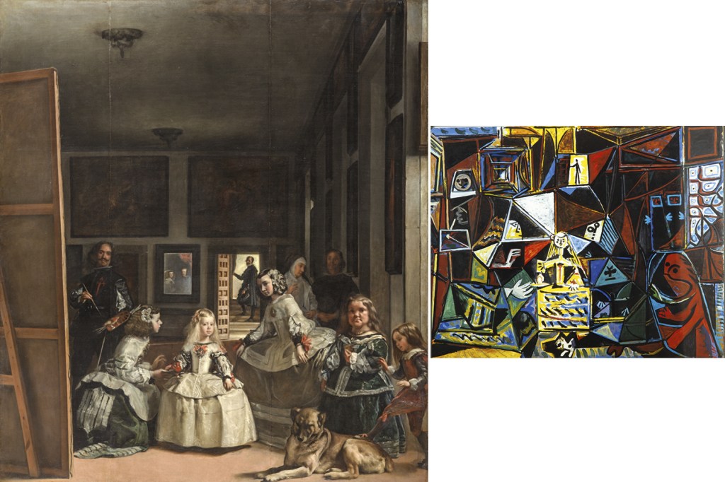 DE UM GÊNIO A OUTRO - As Meninas, a famosa pintura de Velázquez (à esq.), de 1656: provocado pela obra de arte, Picasso a reinterpretou em 58 telas (à dir., uma delas)