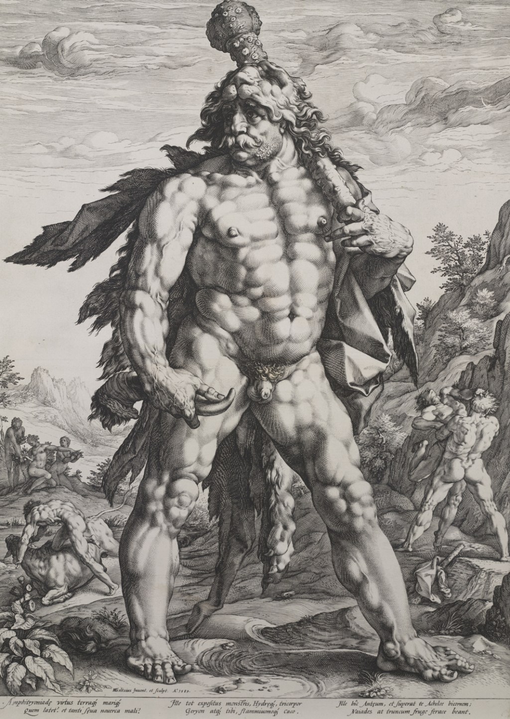 MÚSCULOS - O Grande Hércules, de Hendrick Goltzius: a nudez era influenciada pelo ideal de força divina greco-romano