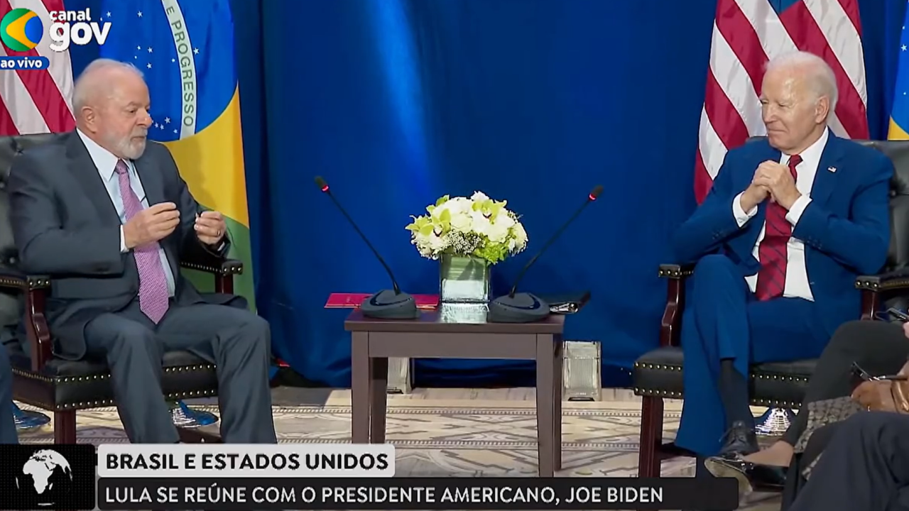 O presidente Lula (PT) em encontro com seu homólogo americano, Joe Biden, às margens da Assembleia Geral da ONU. 20/09/2023 -