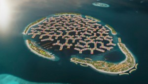 Cidade flutuante das Maldivas vista de cima