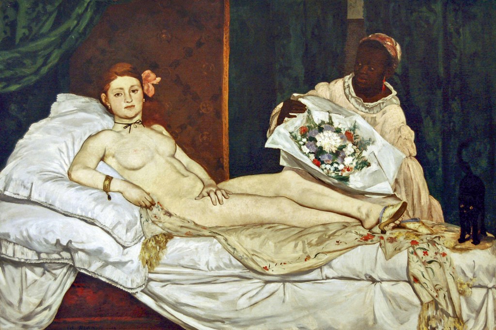 MISTÉRIO - A célebre Olympia (1863): há quem sustente que a modelo da tela seria uma prostituta brasileira com sua escrava