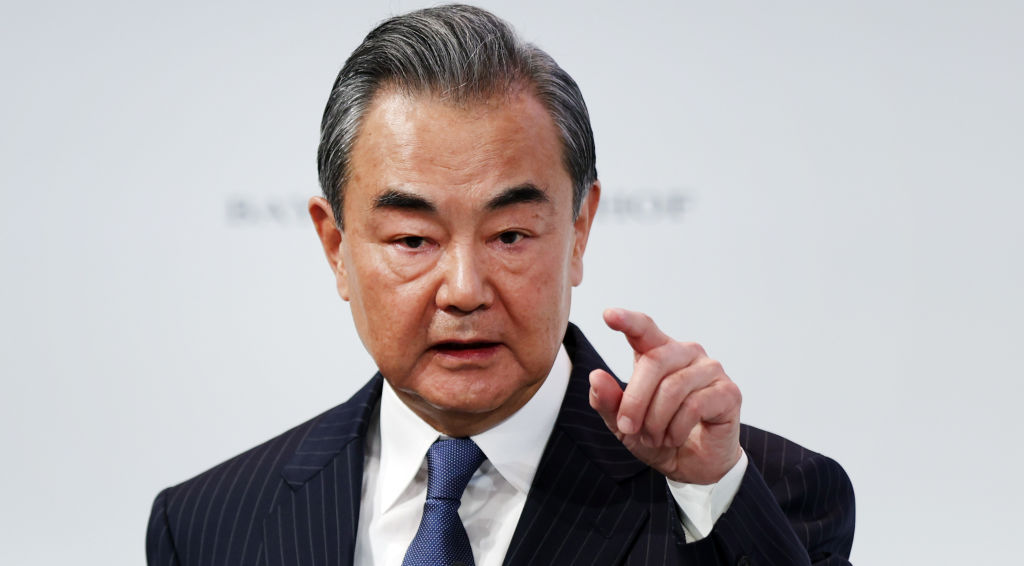 MUNICH, GERMANY - FEBRUARY 18: Chinese foreign affairs Minister Wang Yi speaks during the 2023 Munich Security Conference (MSC) on February 18, 2023 in Munich, Germany. The Munich Security Conference brings together defence leaders and stakeholders from around the world and is taking place February 17-19. Russia's ongoing war in Ukraine is dominating the agenda. (Photo by Johannes Simon/Getty Images)
