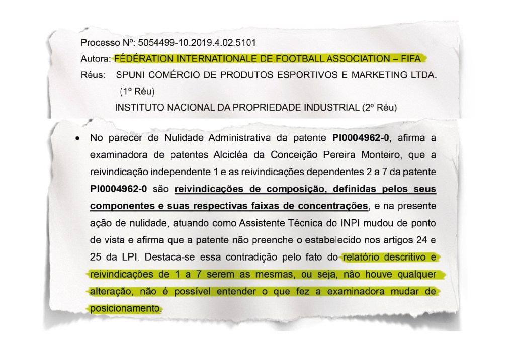 MUDANÇA DE IDEIA - O parecer da perita Wanise Borges Gouvea Barroso: inexistem motivos para cancelar o registro da espuma