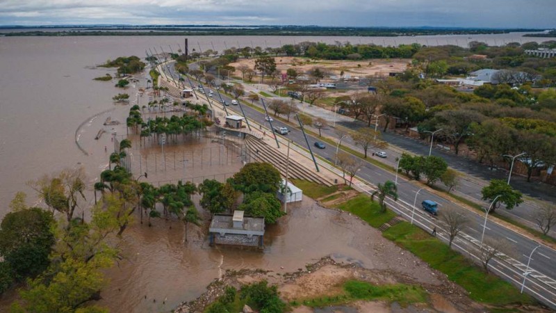Inundação no rio Guaíba, em Porto Alegre