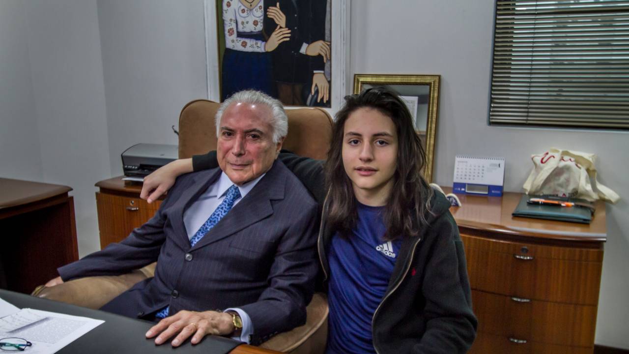 Temer e seu filho, Michelzinho, em SP