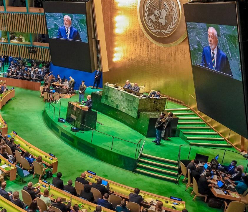 Presidente Lula durante discurso de abertura da Assembleia Geral da ONU