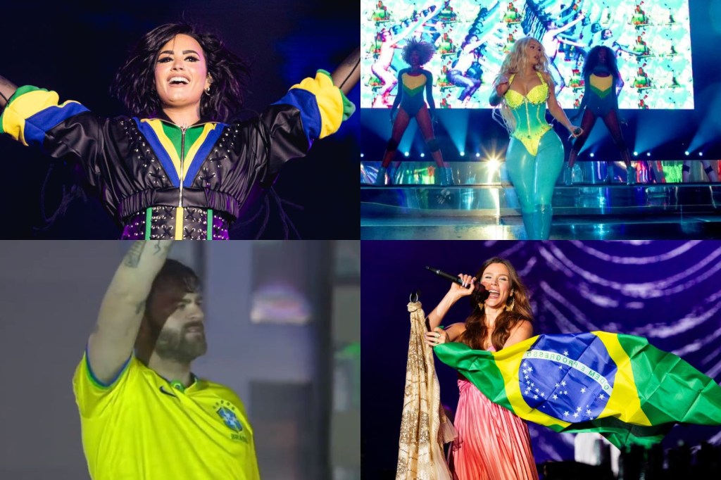 Verde, amarelo, azul e branco: cores da bandeira brasileira são abraçadas por Demi Lovato, Iggy Azalea, The Chainsmokers e Jess Stone no The Town