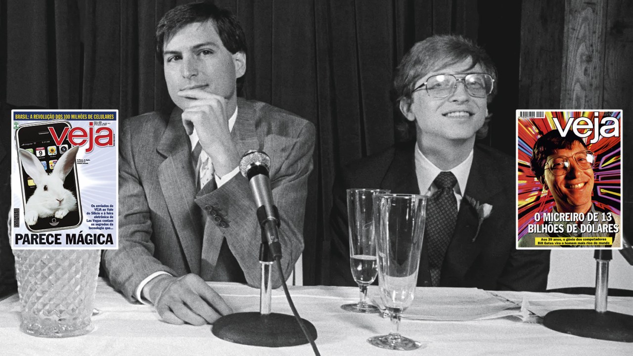 HISTÓRIA - Steve Jobs e Bill Gates: atenção permanente das capas e das reportagens de VEJA