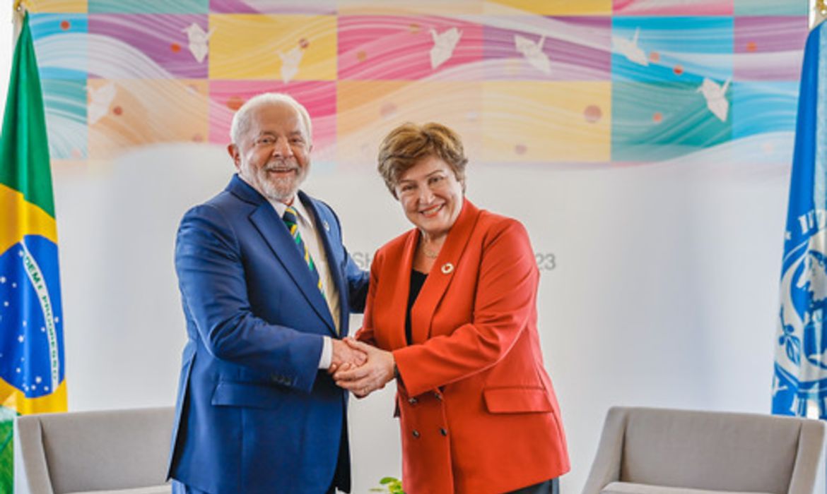 Hiroshima, Japão. 20.05.2023 - Presidente da Republica, Luiz Inacio Lula da Silva, durante Encontro com a Diretora-Geral do Fundo Monetário Internacional, Kristalina Georgieva. Foto: Ricardo Stuckert/PR