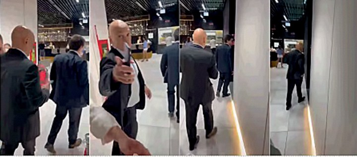 2 FRAME ALEXANDRE DE MORAES ITALIA 2023.jpeg OUTRA VERSÃO - Vídeo: de acordo com a defesa, a confusão no aeroporto se limitou a uma troca de insultos entre o ministro e a família do empresário