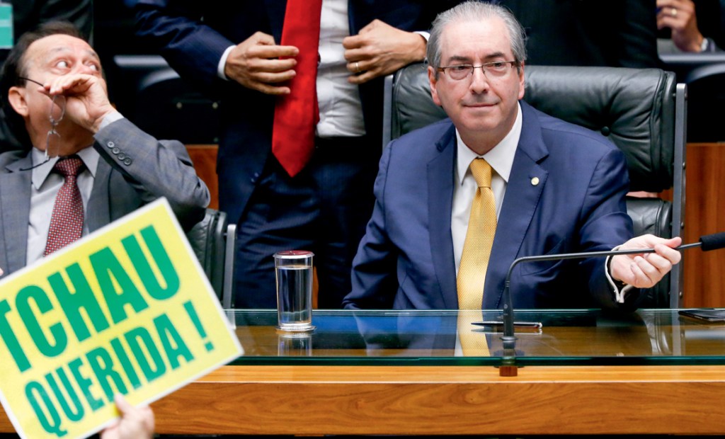 Cunha no debate do processo de impeachment de Dilma MAGOADO - Eduardo Cunha: desavença com PT levou ao impeachment de Dilma
