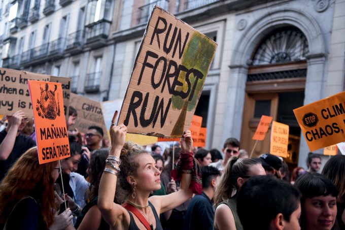 Fridays For Future Youths Demonstrate For The Climate In Madrid