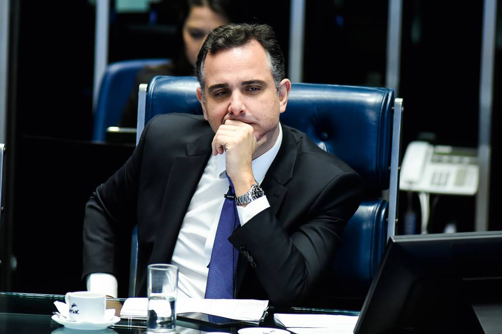 GettyImages-1589872626.jpg EMBATE - Rodrigo Pacheco: busca de apoio e futuro político pautam reação do Senado a decisões do Supremo