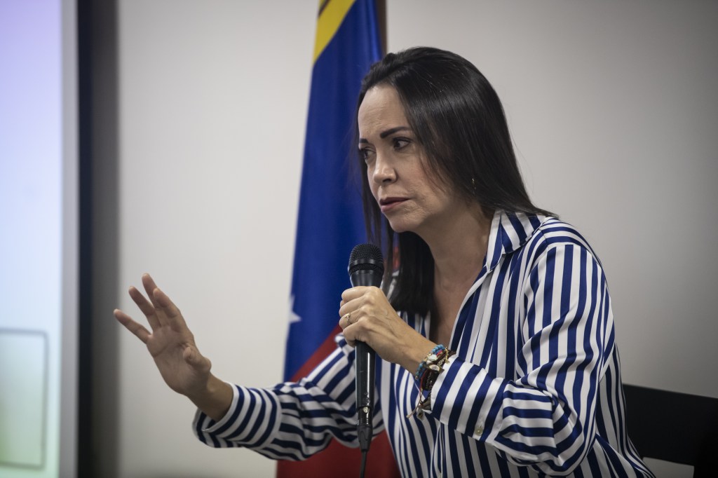 A principal candidata de oposição da Venezuela, María Corina Machado.