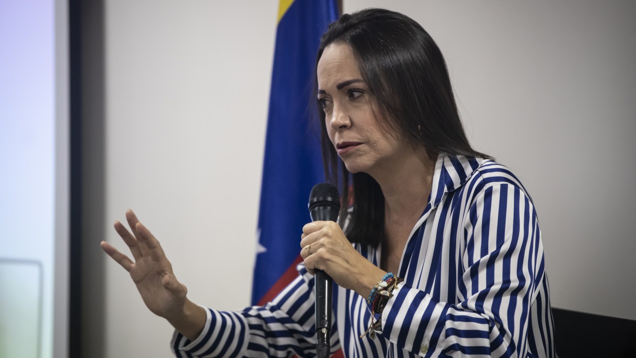 A principal candidata de oposição da Venezuela, María Corina Machado.