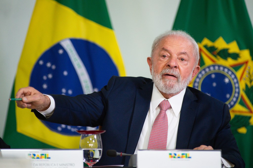 O presidente Luiz Inácio Lula da Silva: mensagem parabenizando os órgãos brasileiros envolvidos na retirada de brasileiros da Faixa de Gaza