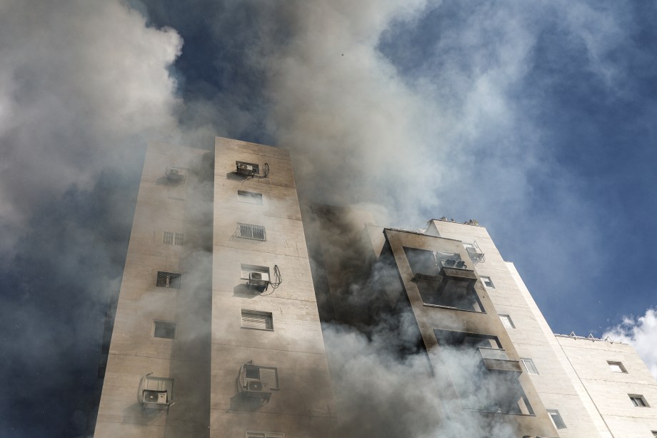 Prédio residencial após ataque do Hamas a Israel (07/10/2023)