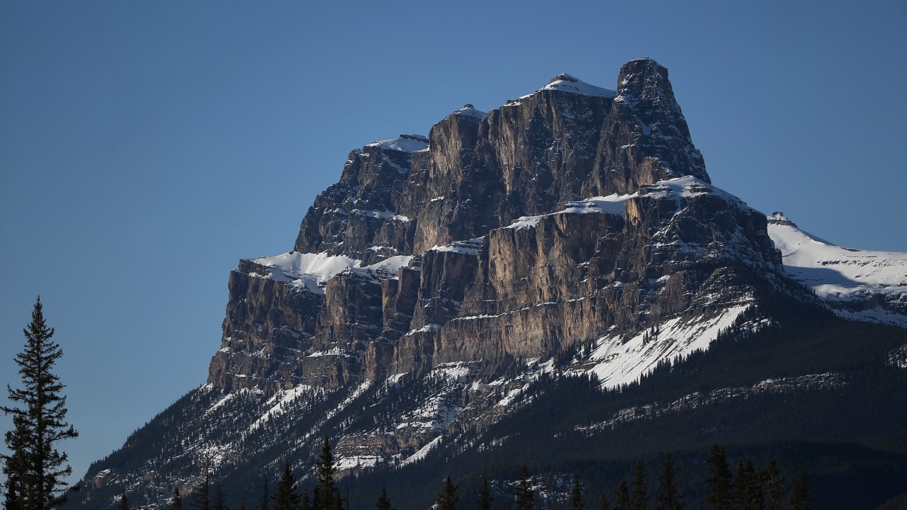 BANFF, CANADA - FEBRUARY 26: A view of the Canadian Rockies in Banff National Park on February 26, 2016 in Banff, Alberta. (Photo by Tom Szczerbowski/Getty Images)
