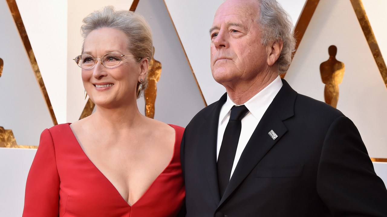 Meryl Streep e o marido Don Gummer no Oscar 2018 -