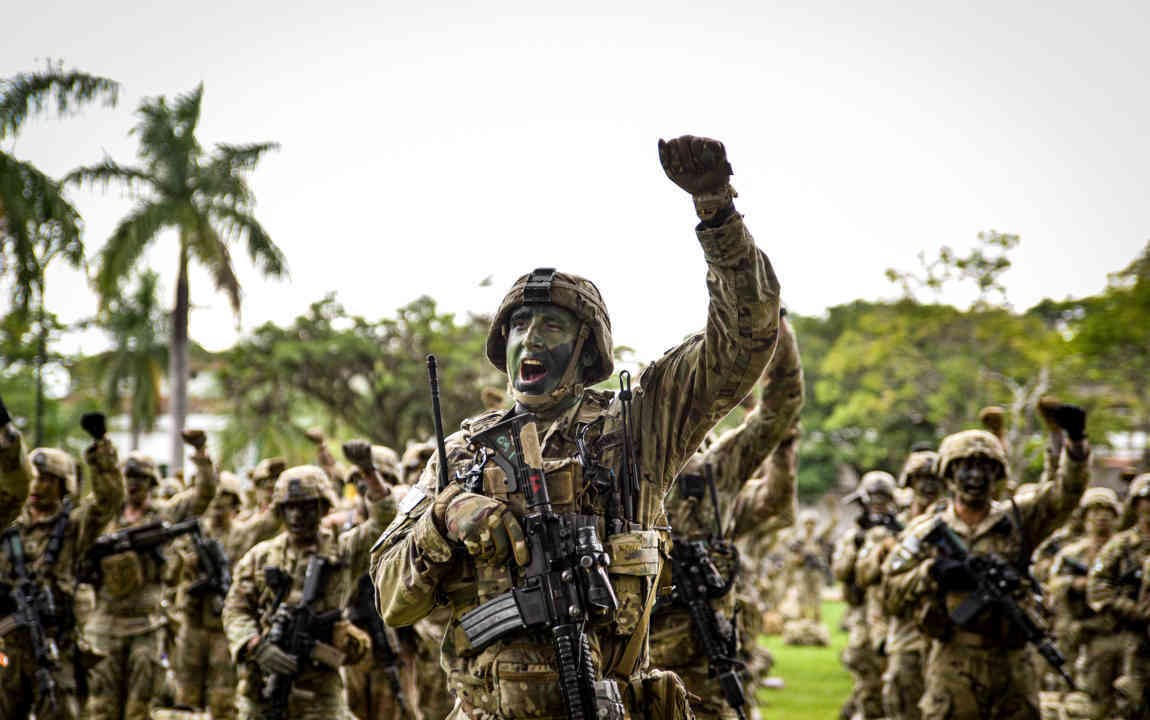 Militares do Brasil e dos Estados Unidos participam da abertura do exercício de adestramento combinado CORE, em Lorena (SP), em 2021