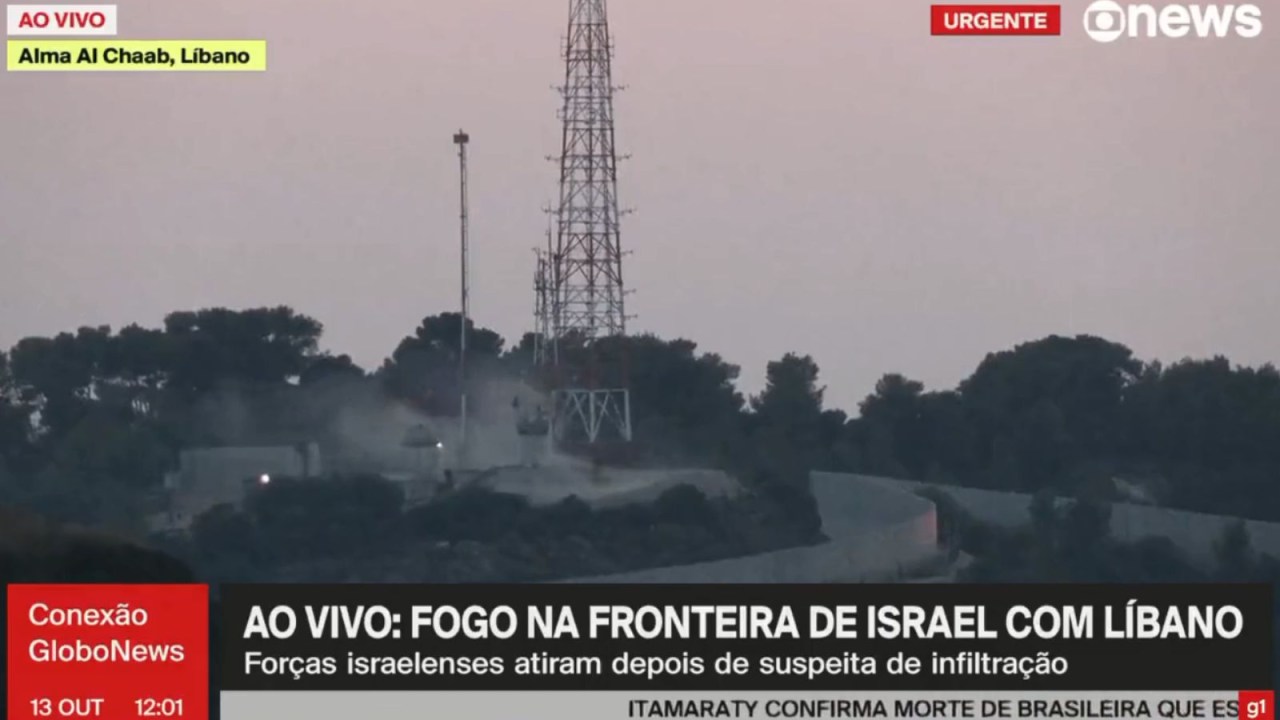 Transmissão ao vivo do 'Conexão GloboNews' mostrou ao vivo ataque a equipe de jornalistas na fronteira do Líbano com Israel