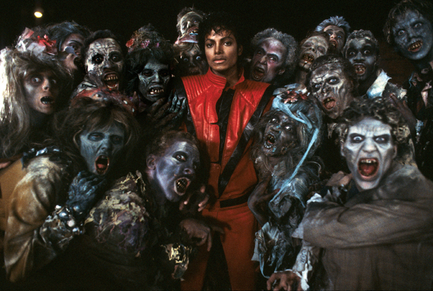 Michael Jackson em cena do videoclipe Thriller