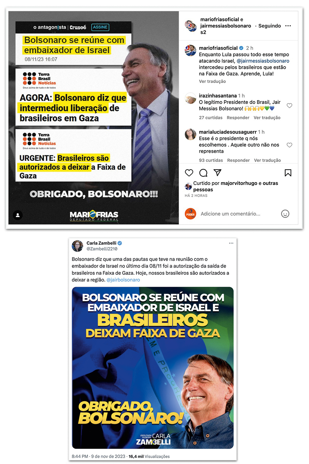 CONTRAPROPAGANDA - Repatriados: chegada dos brasileiros de Gaza foi usada pelo governo para rebater as “notícias” de que Bolsonaro havia sido o responsável pela liberação