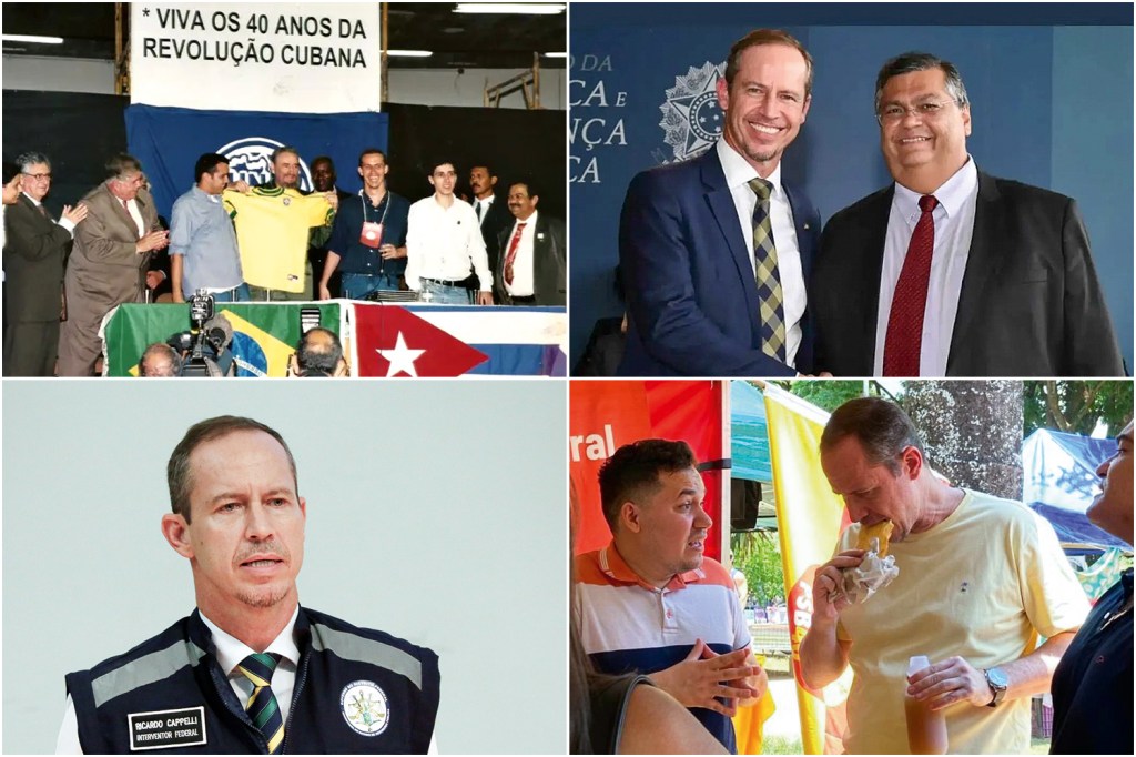 2D-(galeria-1)-Cappelli-Fidel.png EM AÇÃO - As múltiplas facetas de Cappelli: com o ditador Fidel Castro, pupilo do ministro Flávio Dino no ministério, interventor no DF e em momento de descontração comendo um pastel na feira