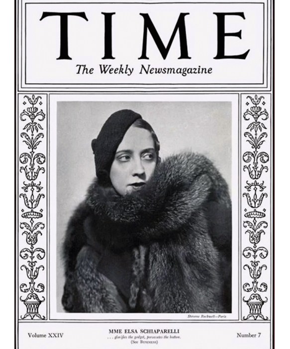 Detalhe-(2)-CAPA-TIME-ELSA-SCHIAPARELLI.jpg VIROU CAPA - Reconhecimento: primeira mulher estilista na Time